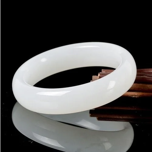Men Accessories For Hand - Hakiki doğal beyaz yeşim bileklik bileklik