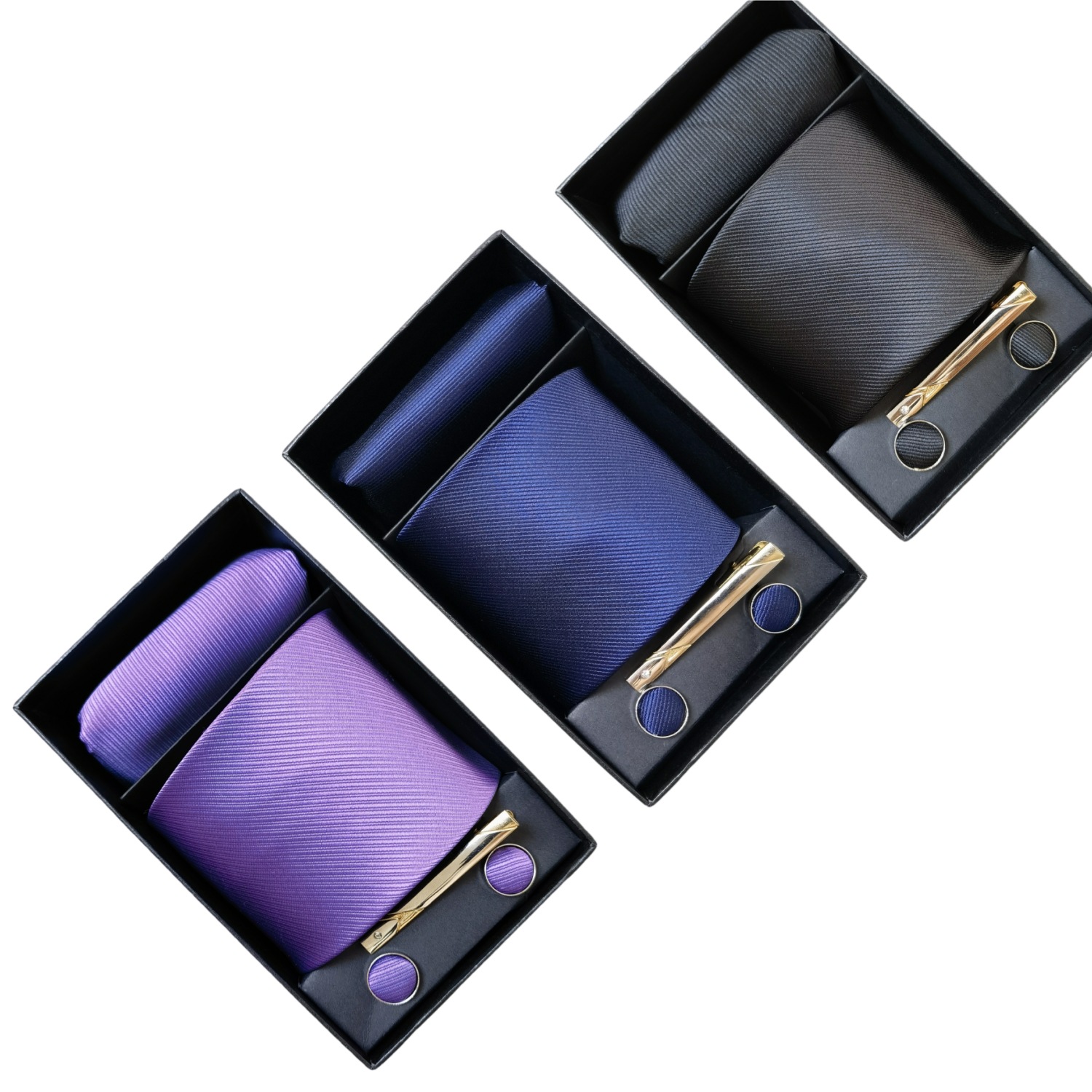 Men'S Accessories Gift Set Branded - Kravat Moda Markası El Yapımı Düz