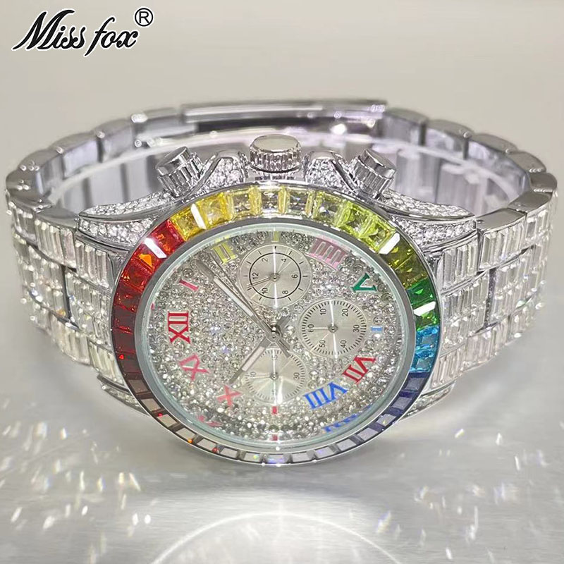 Men'S Accessories Luxury Brands - MISSFOX lüks buzlu erkekler için moda