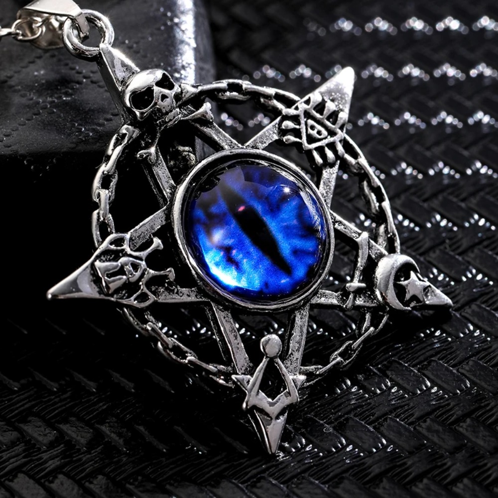 Men Accessories Style - Beş köşeli yıldız şeklinde şeytan gözü